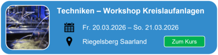 Hier geht es zum Workshop Kreislaufanlagen Techniken der Smartfisch Akademie ins Saarland